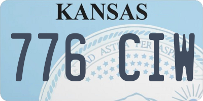 KS license plate 776CIW