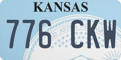 KS license plate 776CKW