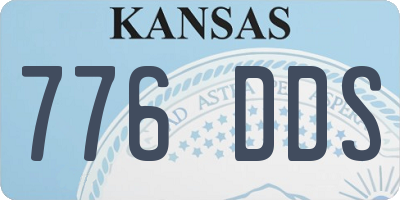 KS license plate 776DDS