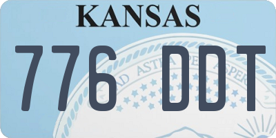 KS license plate 776DDT