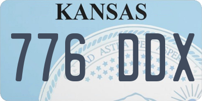 KS license plate 776DDX
