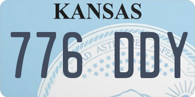 KS license plate 776DDY