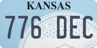 KS license plate 776DEC