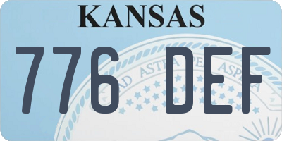 KS license plate 776DEF