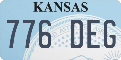 KS license plate 776DEG