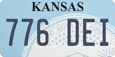KS license plate 776DEI