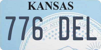 KS license plate 776DEL