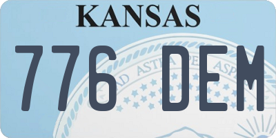 KS license plate 776DEM