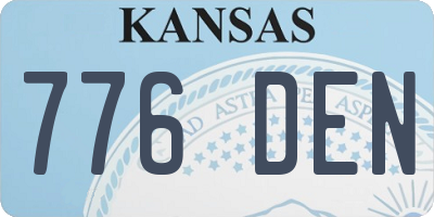 KS license plate 776DEN