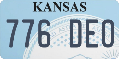 KS license plate 776DEO