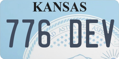 KS license plate 776DEV