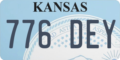KS license plate 776DEY