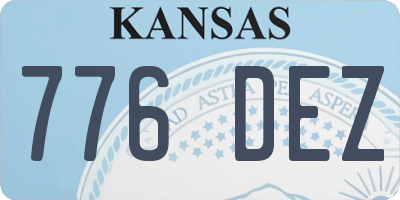 KS license plate 776DEZ