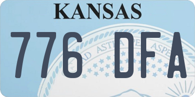 KS license plate 776DFA