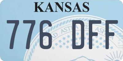 KS license plate 776DFF