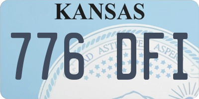 KS license plate 776DFI