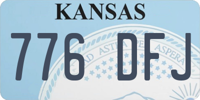 KS license plate 776DFJ