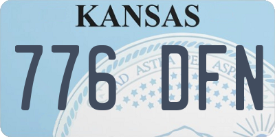KS license plate 776DFN