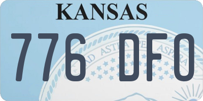 KS license plate 776DFO