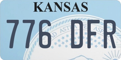 KS license plate 776DFR