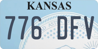 KS license plate 776DFV
