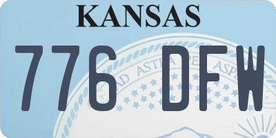 KS license plate 776DFW