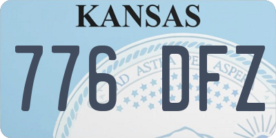 KS license plate 776DFZ
