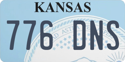 KS license plate 776DNS