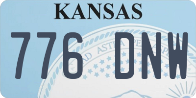 KS license plate 776DNW