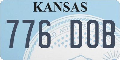 KS license plate 776DOB