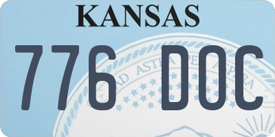 KS license plate 776DOC