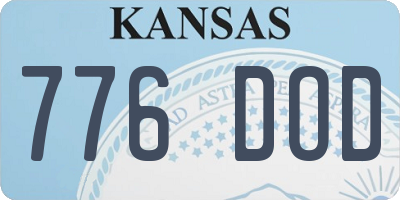 KS license plate 776DOD