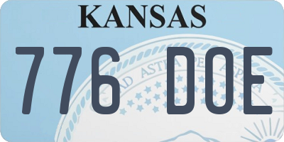 KS license plate 776DOE