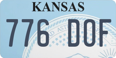 KS license plate 776DOF