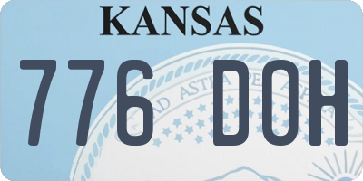 KS license plate 776DOH