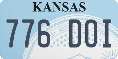 KS license plate 776DOI
