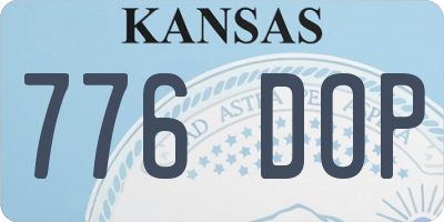 KS license plate 776DOP