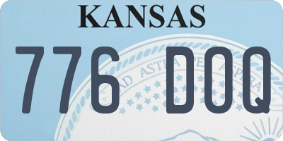 KS license plate 776DOQ