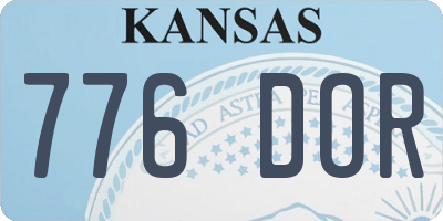 KS license plate 776DOR