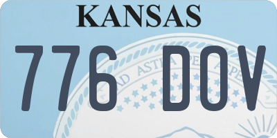 KS license plate 776DOV
