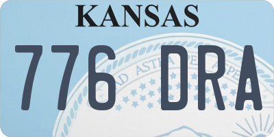 KS license plate 776DRA