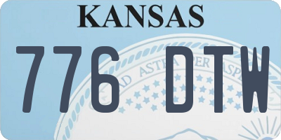 KS license plate 776DTW