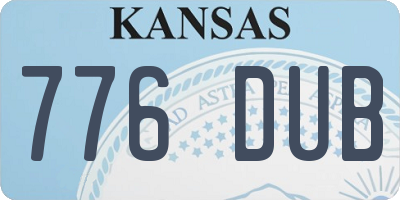 KS license plate 776DUB