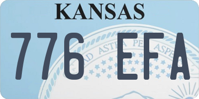 KS license plate 776EFA
