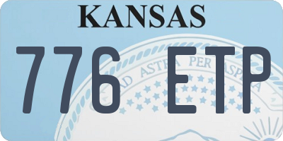 KS license plate 776ETP
