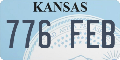 KS license plate 776FEB