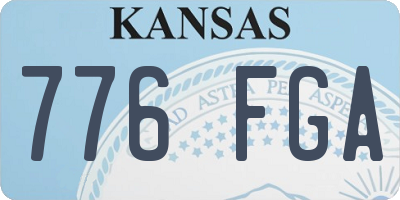 KS license plate 776FGA