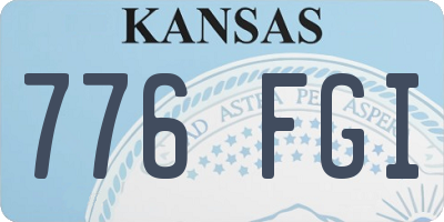 KS license plate 776FGI
