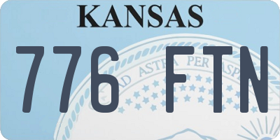 KS license plate 776FTN