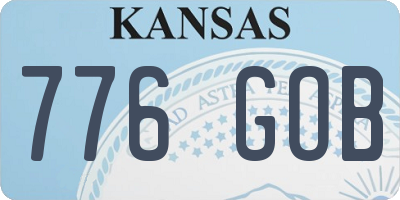 KS license plate 776GOB